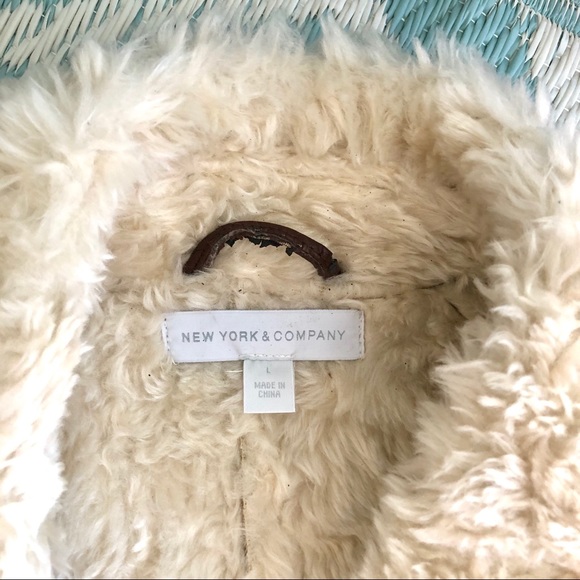 New York & Company Faux Leather Fur Vest - Picture 3 of 7